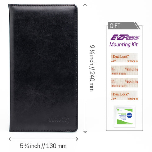 CANOPUS Big Black Car Registration and Insurance Holder, PU Leather Card Holder, Vehicle Glove Box Organizer for Auto, SUV, Truck